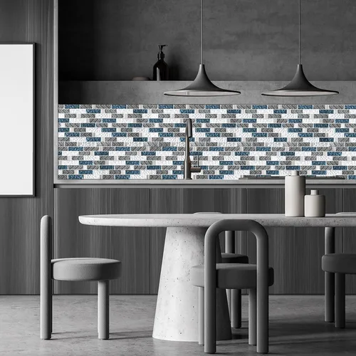 Miniatura 4 de Blujellyfish Azulejos de vidrio para pared de cocina, baño (paquete de 5 hojas)