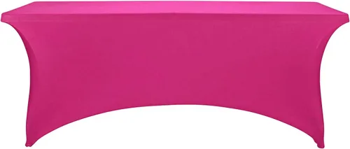 Miniatura 2 de LZY Cubierta de Mesa Elástica Ajustable de Spandex para Mesa Plegable de 6 pies, 4 pies o 8 pies, Mantel de Cóctel Rectangular, Perfecto para Fucsia