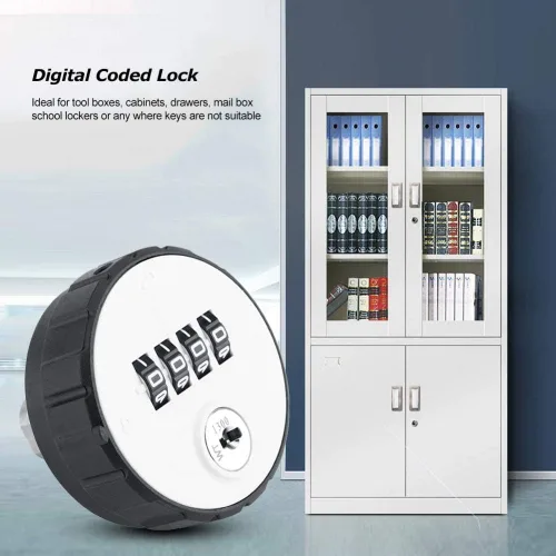 Miniatura 4 de Cerradura de puerta digital, cerradura de contraseña de gabinete de combinación de código de aleación de zinc con llaves, 1.417 in