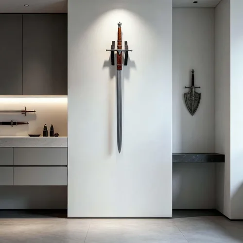 Miniatura 6 de Juego de 2 ganchos de espada para montaje en pared, soporte ajustable para Katana Wakizashi Tanto Genji Sword Arms Rack