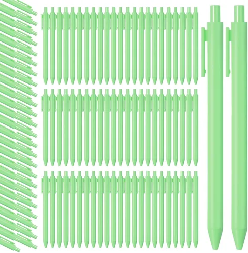 Miniatura 13 de Teling 100 bolígrafos retráctiles, cómodos, bonitos, elegantes, de escritura en punta media de 0.039 pulgadas para suministros de oficina
