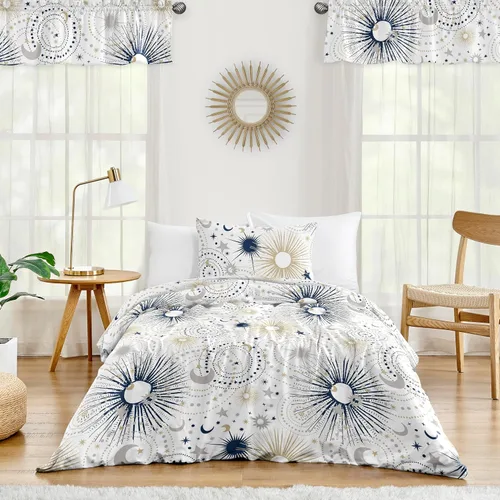 Miniatura 8 de Sweet Jojo Designs Juego de edredón individual de 2 piezas (arcoíris bohemio rosa) para niñas, niños, ropa de cama para niños, ropa de cama en una