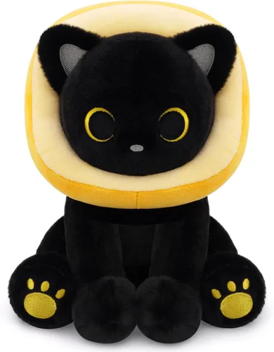 Miniatura 31 de Peluche de gato negro con manzana roja, regalo de agradecimiento para profesores, agradecimiento por ayudarme a crecer, bonito peluche de gato de 8