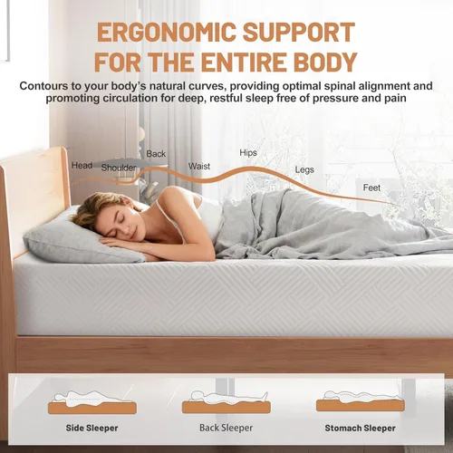 Miniatura 7 de WEUP Colchón individual para niños de 8 pulgadas, colchón de espuma viscoelástica firme media en una caja para aliviar el dolor de espalda, sueño