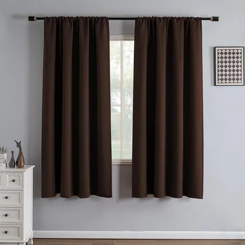 Miniatura 95 de IGEMAEVE Cortinas 100% opacas de 108 pulgadas de largo para dormitorio, juego de 2 paneles de cortinas opacas con bolsillo para barra y pestaña