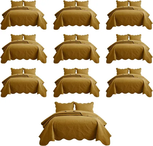 Miniatura 69 de MOONLIGHT20015 Paquete de 8 Colchas Tamaño King para Cama (106" x 96") - Venta al Por Mayor para Hoteles, Dormitorios de Huéspedes y Airbnbs - Gris