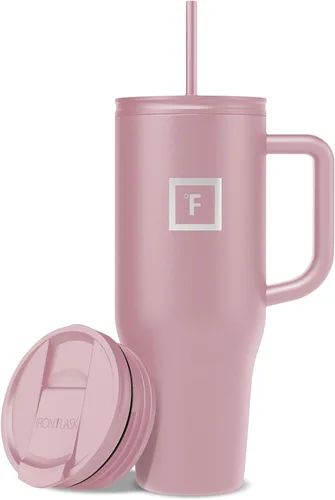 Miniatura 32 de IRON °FLASK Co-Pilot - Vaso aislante de 40 onzas con pajita y tapas abatibles - Botella con portavasos para bebidas frías o calientes - A prueba