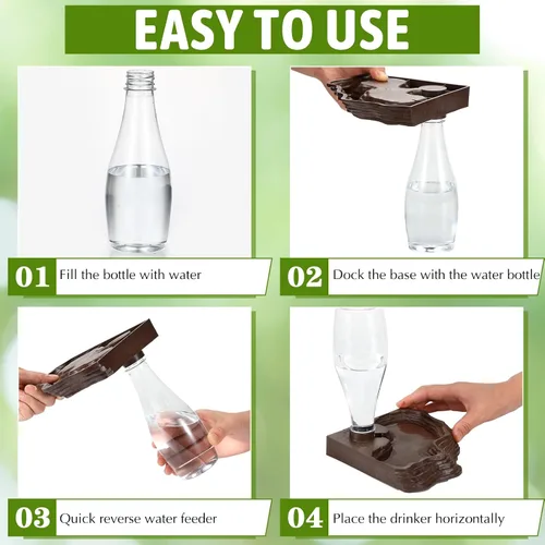 Miniatura 3 de Mumufy Paquete de 2 alimentadores de agua para reptiles, dispensador automático de agua de 13.5 onzas, accesorios de alimentación, lagartos