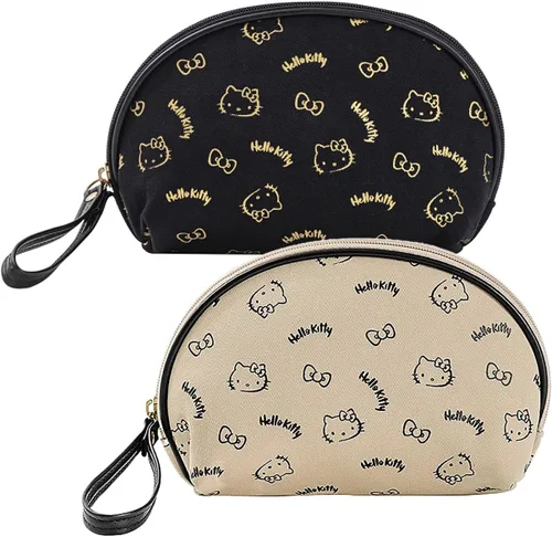 Miniatura 29 de AmBealla Bolsa de maquillaje grande impermeable con soporte para brochas de maquillaje, lindo organizador de maquillaje impreso para mujeres que