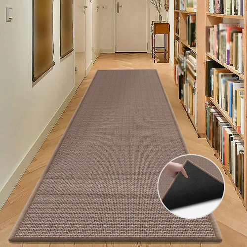 Miniatura 42 de GOYLSER Alfombras de yute de 15 pies para pasillo, alfombra de cocina, antideslizante, lavable, absorbente, alfombra de pasillo color beige