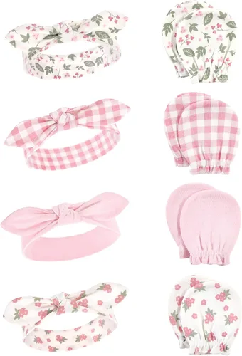 Miniatura 95 de Hudson Baby Conjunto de diadema de algodón y manoplas para rascar para bebé