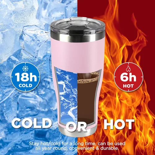 Miniatura 5 de HAUSHOF - Vaso de 30 onzas de acero inoxidable con aislamiento al vacío, taza de café, vaso de viaje de doble pared con tapa, perfecto para bebidas