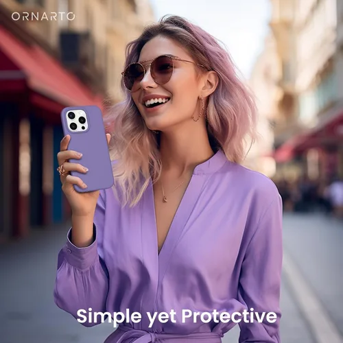 Miniatura 6 de ORNARTO Funda compatible con iPhone 15 Pro de 6.1 pulgadas, silicona líquida de 3 capas cubierta completa de goma de gel suave, funda protectora