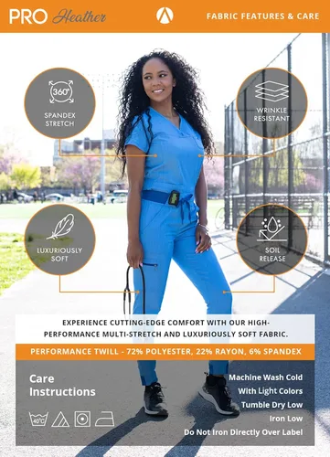 Miniatura 7 de Adar Pro - Conjunto de ropa quirúrgica con mejora de movimiento para mujer, blusa médica con cuello en V y pantalón médico deportivo y para yoga