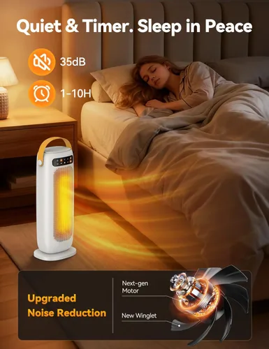 Miniatura 6 de Calentador de espacio, calentadores eléctricos de cerámica PTC de 1500 W para uso en interiores con control remoto, calentador de habitación de 4
