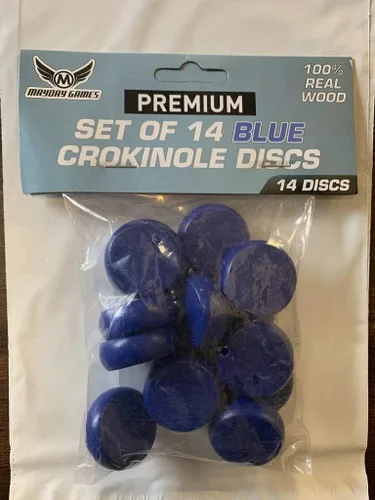 Mayday Juegos Crokinole Discos (14 piezas), color azul Negro
