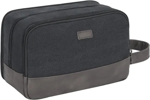Miniatura 12 de WANDF Bolsa de Aseo de Viaje para Hombres Kit Dopp Grande Bolsa de Aseo y Afeitado Resistente al Agua Bolsa Colgante Accesorios de Viaje para Beige