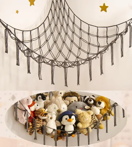 Miniatura 27 de mirolam Hamaca para Animales de Peluche - Red Grande para Animales de Peluche para Juguetes de Esquina - Organizador de Almacenamiento Colgante