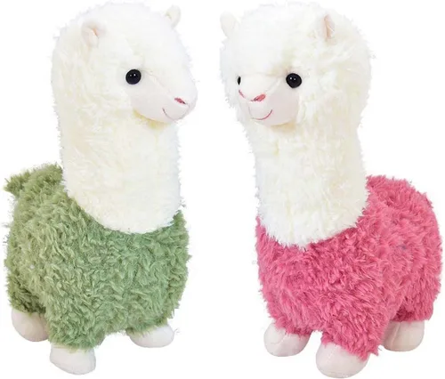 Miniatura 2 de YUKOUQIAN Animal de Peluche de Llama Lindo Juguete de Alpaca de Felpa de 9.8 Pulgadas para Niñas y Niños 2 Piezas (Alpaca)