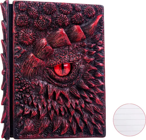 Miniatura 25 de Diario 3D en relieve de ojo de dragón en relieve, cuaderno grabado de resina, cuaderno Dnd para los amantes de los dragones, papel en blanco, bloc