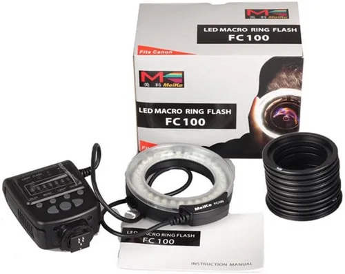 Miniatura 4 de Meike FC-100 - Luz LED para macro anillo, compatible con cámara réflex digital Canon N Pentax Olympus Olympus con anillos adaptadores