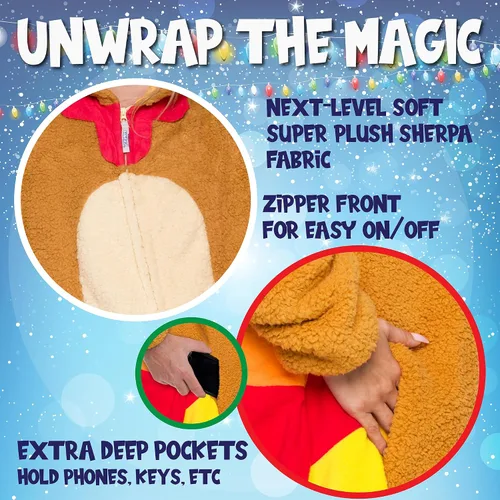 Miniatura 9 de Funziez! Mameluco de sherpa ajustado para adultos, disfraz de Halloween de animales, traje de cosplay de una pieza de felpa para mujeres y hombres