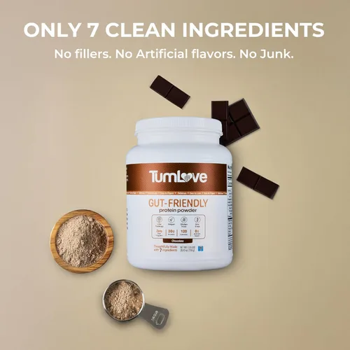 Miniatura 3 de Polvo de Proteína Vegano TumLove - Certificado Bajo FODMAP, Sin Gluten, Sin Lácteos, Sin Soja, 100% Apto para el Intestino y Sin Hinchazón, Chocolate