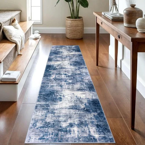 Miniatura 175 de IOHOUZE Alfombra pequeña abstracta de 2 x 3 pies, alfombra de entrada lavable para entrada interior, alfombras con respaldo de goma, alfombra gris