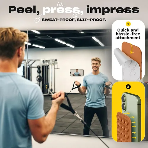 Miniatura 5 de OCTOBUDDY Classic - Funda adhesiva de silicona con succión para teléfono - Manos libres, soporte de agarre fuerte para selfies y videos - Compatible