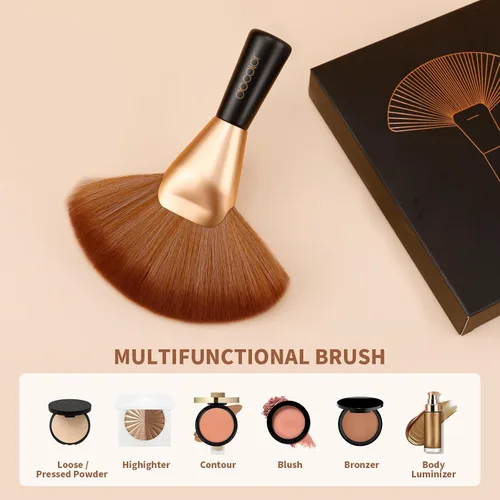 Miniatura 2 de docolor Cepillo de acabado en polvo, cepillo multiusos para rostro y cuerpo, cepillo de maquillaje profesional para uso en salones, perfecto