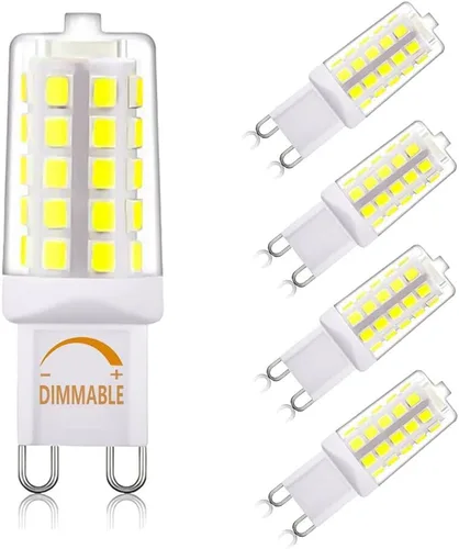 Miniatura 8 de Bombilla LED G9 regulable T4 G9, luz blanca suave de 2700 K, equivalente a bombillas halógenas de 25 W, 40 W, 450 lúmenes, 120 V CA, sin parpadeo