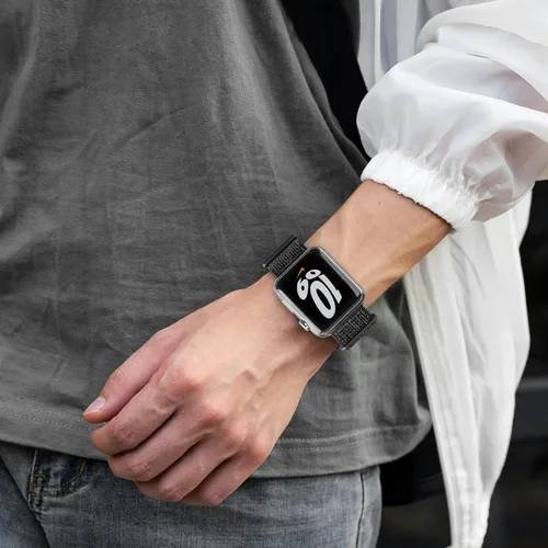 Miniatura 4 de 15 PAQUETE Correa de Nylon para Apple Watch de 1.50/1.58/1.61/1.65/1.73/1.77/1.81/1.97 pulgadas, iWatch Series 10 9 8 7 6 SE 5 4 3 2 1, unisex
