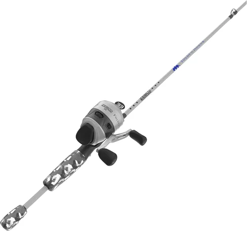 Zebco Combo de carrete Spincast de 33 pliegues de honor y caña de pescar de 2 piezas, caña de fibra de vidrio de 6 pies, carrete de pesca