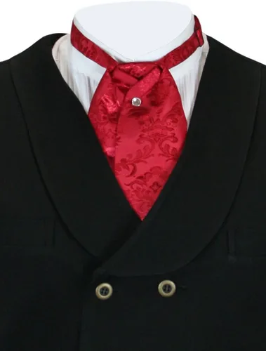 Miniatura 8 de Historical Emporium Corbata de satén jacquard para hombre, corbata victoriana eduardiana occidental para boda, Halloween, cosplay