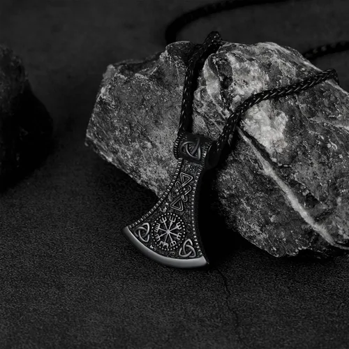 Miniatura 8 de FaithHeart Collar con colgante de hacha vikinga para hombres y mujeres, joyería vikinga nórdica de acero inoxidable con delicado embalaje de regalo