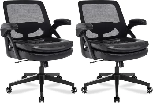 Silla de oficina grande y alta, silla de escritorio ergonómica de malla de 500 libras con reposabrazos abatibles, asiento ancho de tamaño grande en