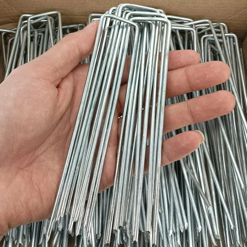 20 piezas de grapas de paisajismo de jardín de 6 pulgadas, clavijas galvanizadas, estacas de césped para barrera de malezas, cubierta de suelo, tipo