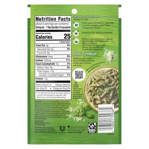 Miniatura 2 de Knorr Mezcla de salsa cremosa para pasta de pesto para comidas simples y acompañamientos, sin sabores artificiales, sin MSG añadido 1.2 oz