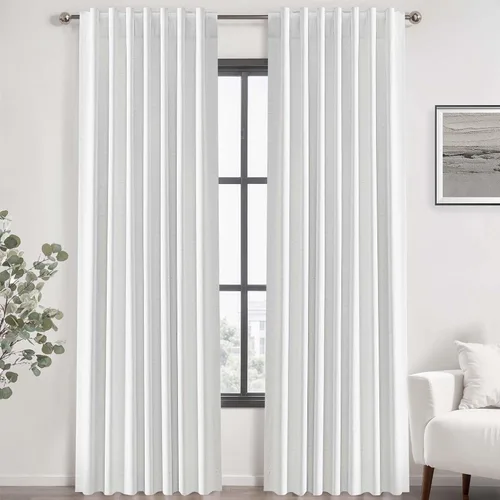 Miniatura 45 de UHITECH Cortinas opacas de 35 pulgadas de largo para sala de estar, 2 paneles, cortina opaca corta para cocina para ventanas pequeñas, cortinas