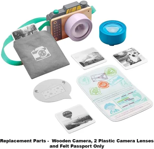 Miniatura 3 de Piezas de repuesto para el juego de cámara Fisher-Price Click-Away - GMN40 ~ Bolsa de repuesto incluye cámara de madera, 2 lentes de cámara