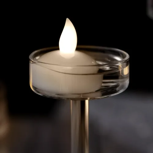 Miniatura 3 de AGPtek - lote de 10 luces ledes flotantes para té, impermeables, para decoración de bodas y fiestas, floral, vela sin llama, blanco/blanco cálido