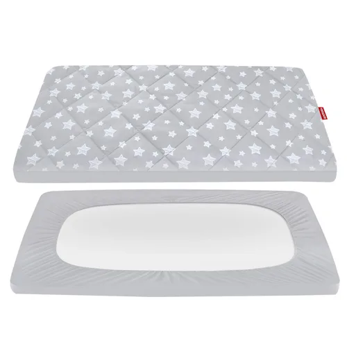 Miniatura 12 de Sábanas ajustables para Pack and Play, transpirables, gruesas, parque de juegos con estampado encantador 39"×27"×5", compatible con Graco Pack n