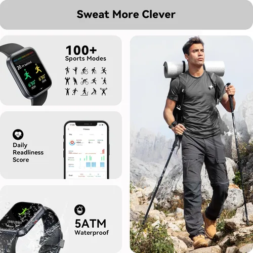Miniatura 4 de ENOMIR Reloj inteligente para mujeres y hombres con llamada Bluetooth, Alexa integrado, oxígeno en sangre 247, frecuencia cardíaca, sueño