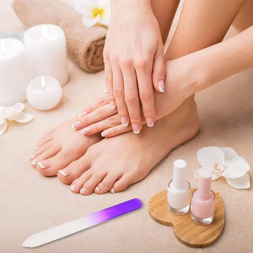 Miniatura 6 de Paquete de 5 limas de uñas de vidrio con estuche, limas de uñas de vidrio de doble cara, lima de uñas de vidrio de doble cara, juego de manicura