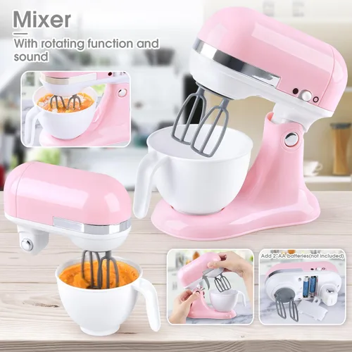 Miniatura 4 de Juegos de cocina de juguete para niños, accesorios de cocina para niños de 4 a 8 años de 3 a 5 años, juguetes para electrodomésticos de cocina, Rosa