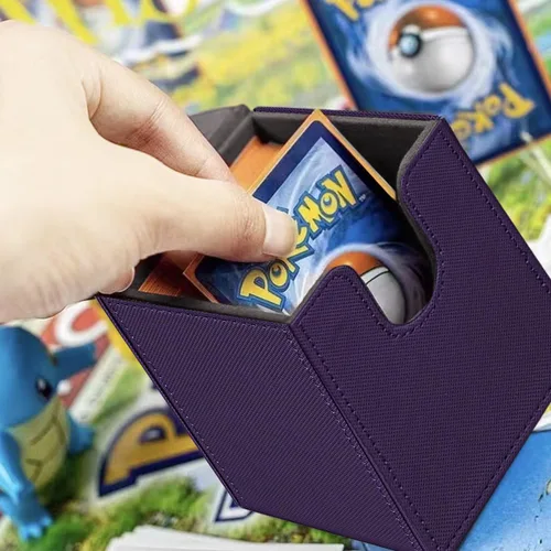 Miniatura 5 de Caja de cartas de juego para Commander Deck Box con 2 divisores, caja de almacenamiento de tarjetas para más de 100 tarjetas de una sola manga