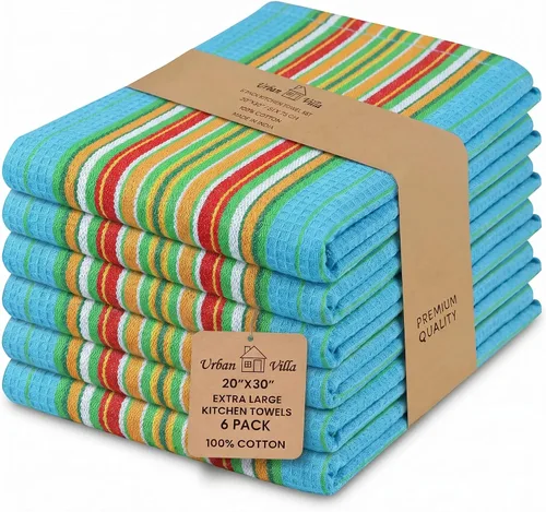 Miniatura 131 de Urban Villa Toallas de cocina 100% algodón, paquete de 6, altamente absorbentes, de secado rápido, súper suaves, de primera calidad, para cocina