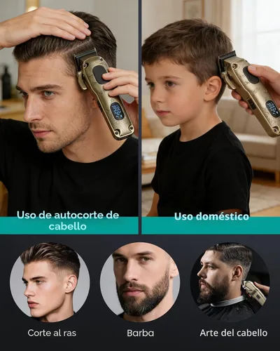 Miniatura 5 de VGRPRO Cortapelos para hombres profesionales, inalámbricas y con cable para cortar el cabello con estuche de paquete, kit de aseo eléctrico para uso