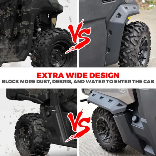 Miniatura 2 de SAUTVS Kit de guardabarros delantero y trasero extendido de alta resistencia, aletas de barro para Can-Am Defender HD5 HD7 HD8 HD9 HD10 MAX