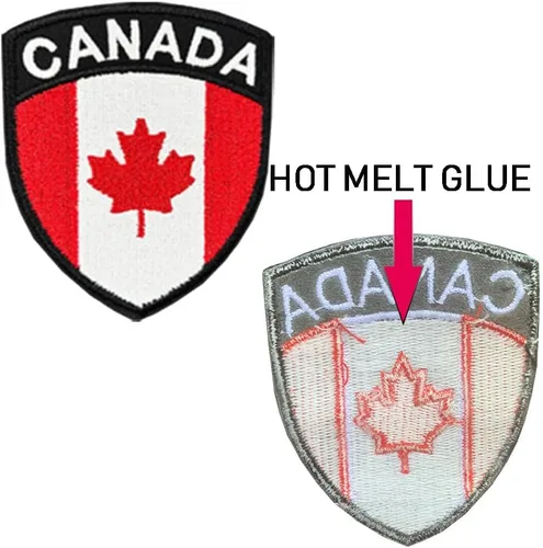 Miniatura 2 de 2 parches bordados de escudo de la bandera de Canadá, apliques bordados, para coser en canadienses, escudo de hoja de arce, emblema nacional para CA